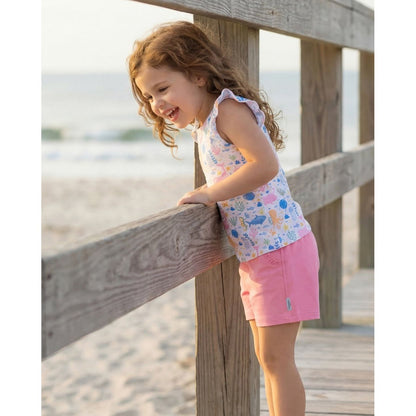 Essentials Pima Ruffle Tank-Under The Sea|11570