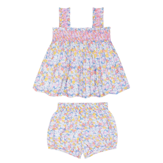 baby girls jasmine blossom smocked top and bloomer|11405