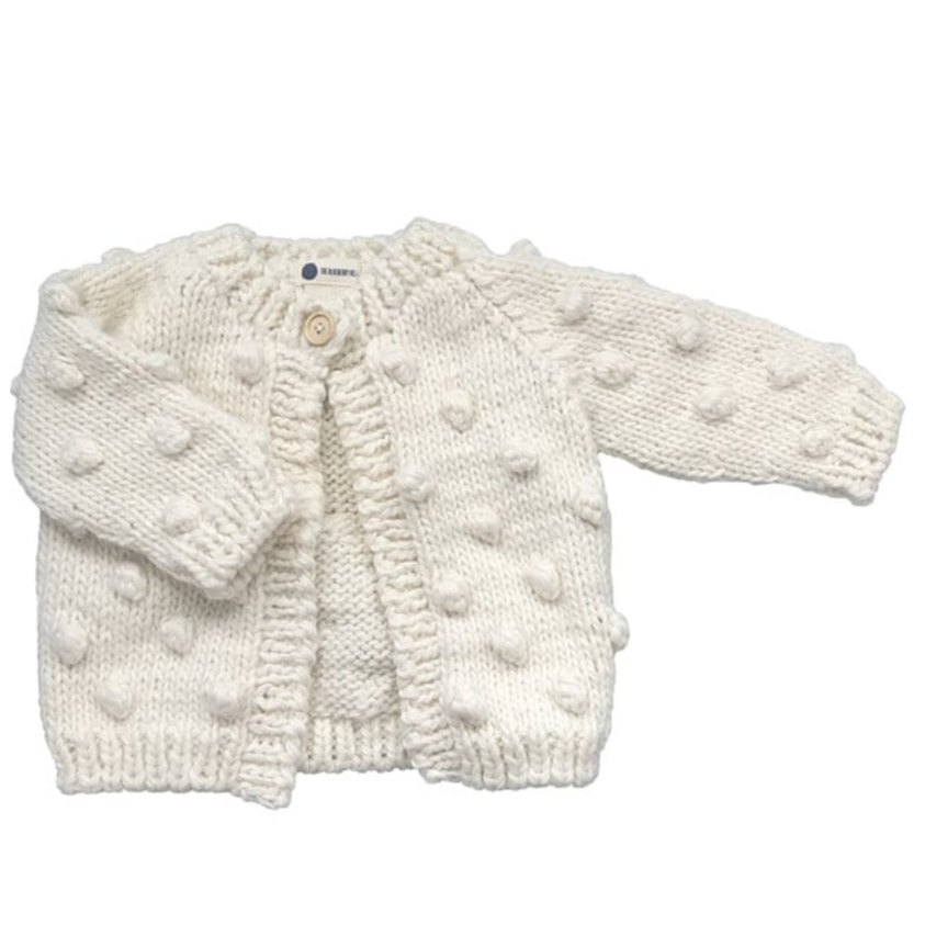 Cream Popcorn Cardigan|6053
