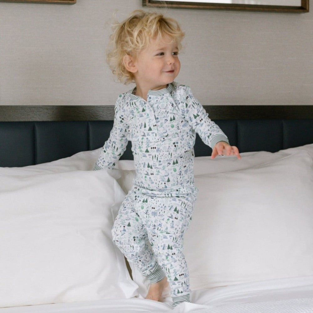 Après Ski Two Piece Kids Henley Pajamas|6212