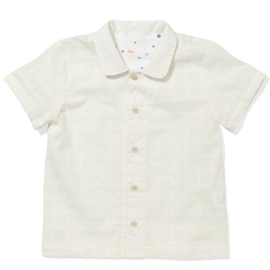 Robinson Shirt, Cream Windowpane|7559