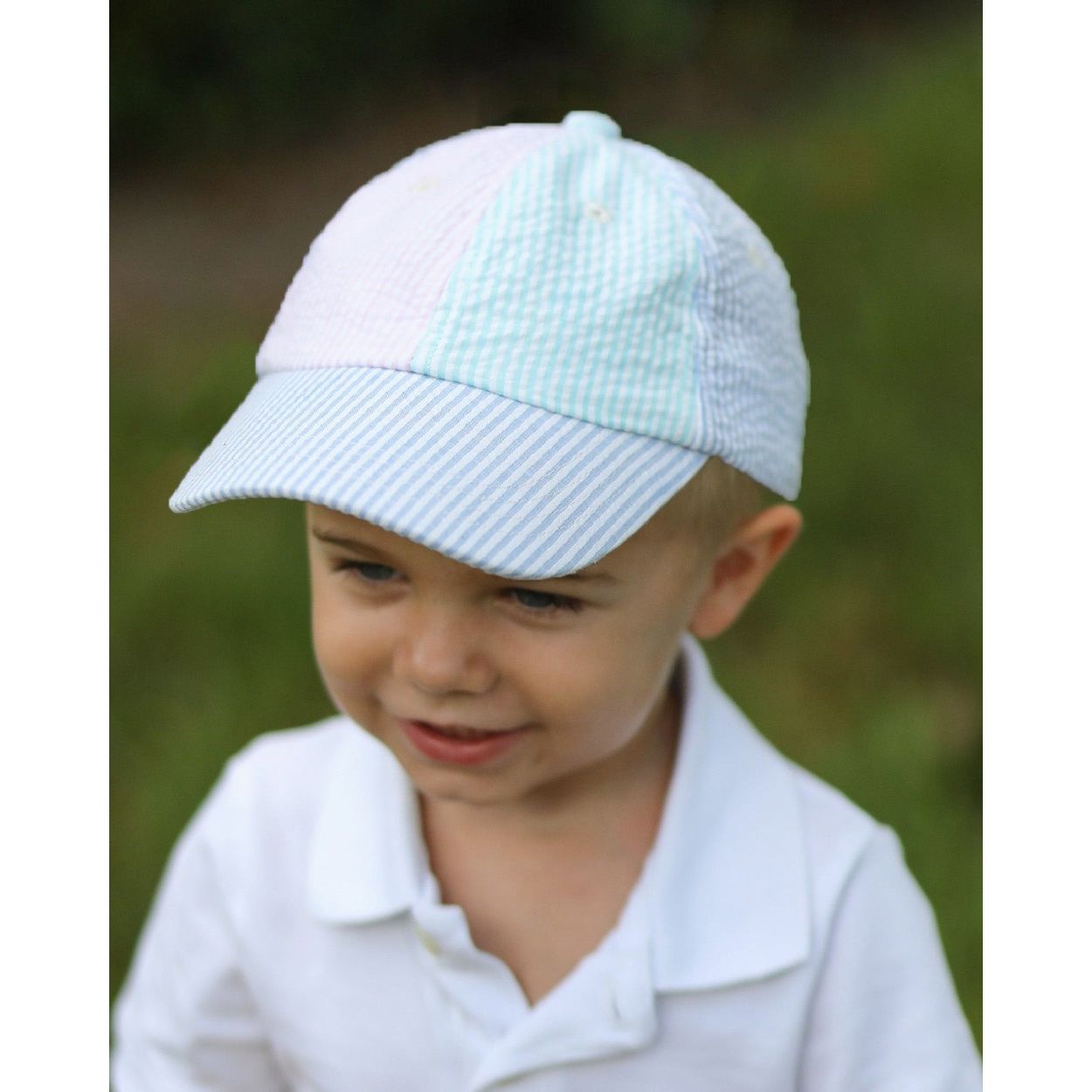 Boys' Multicolor Seersucker Baseball Hat- multi|8142