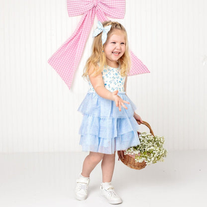 Sky Floral Tank Tutu Dress|11254