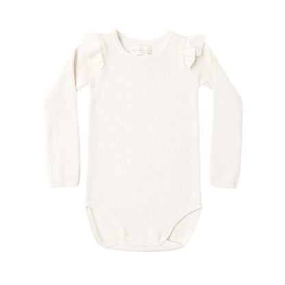Shoulder Ruffle Bodysuit Natural|12223