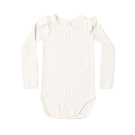 Shoulder Ruffle Bodysuit Natural|12223