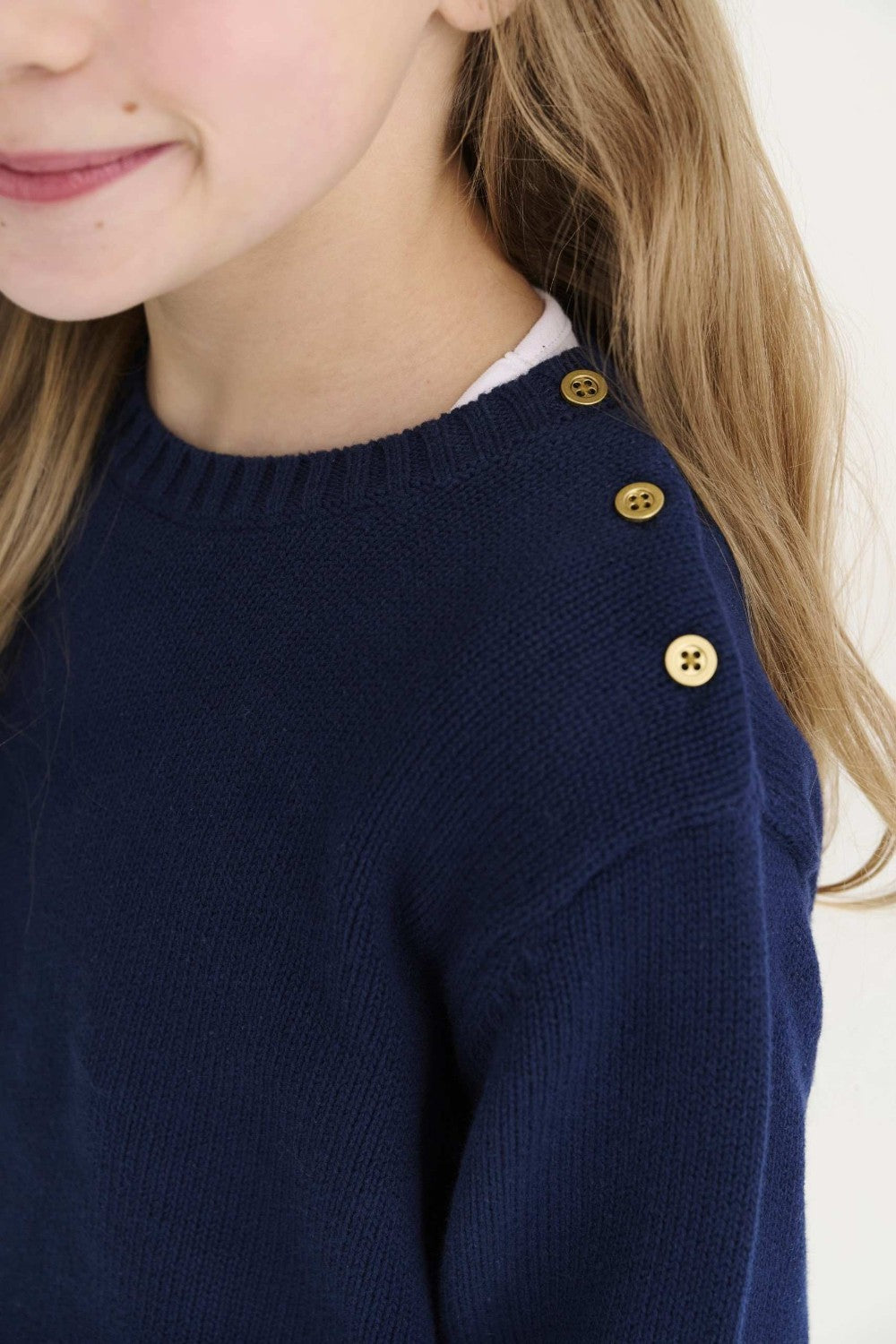 Isabelle's Sweater Nantucket Navy/Buttons|13150