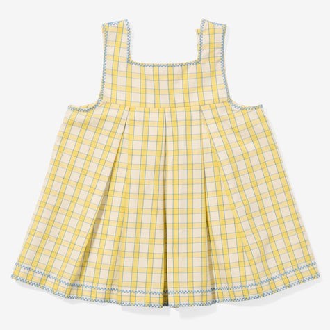 Daisy Baby Dress, Yellow Picnic Check|6695