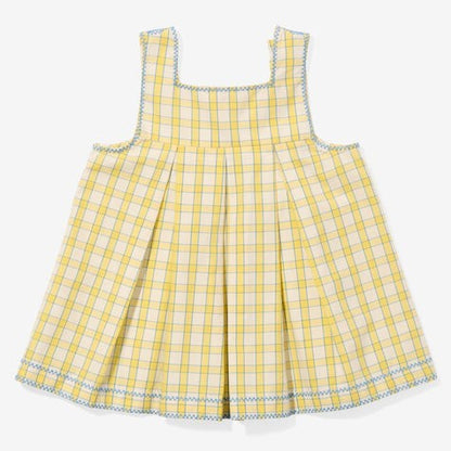Daisy Baby Dress, Yellow Picnic Check|6695