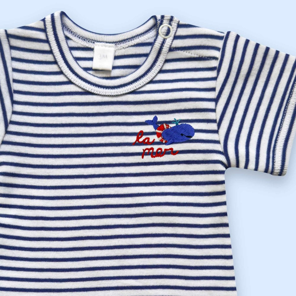 Whale Embroidered Onesie|12875