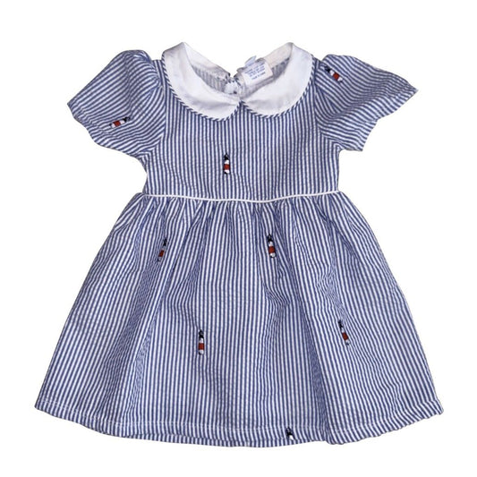 Sankaty Seersucker Dress with Peter Pan Collar|9615