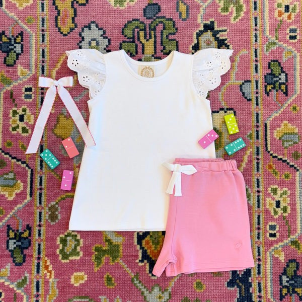 Worth Avenue White Ellen's Eyelet Top|11651