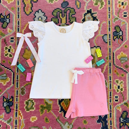 Worth Avenue White Ellen's Eyelet Top|11651