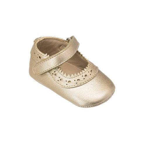 Mary Jane Metal Gold Baby Shoes|10739