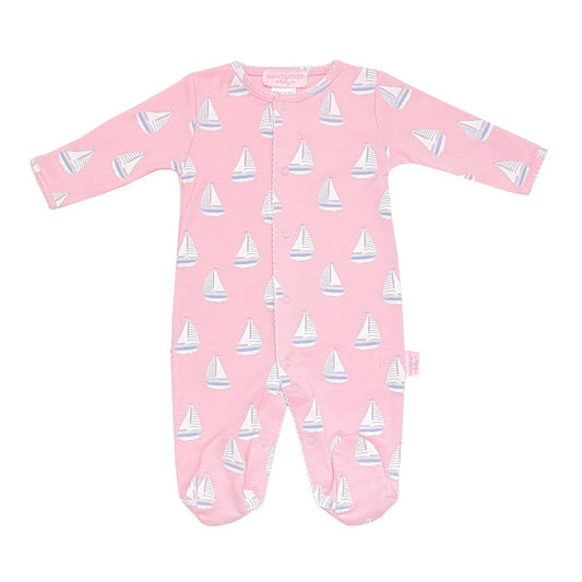 Smooth Sailing Footed Romper-Peony|10365