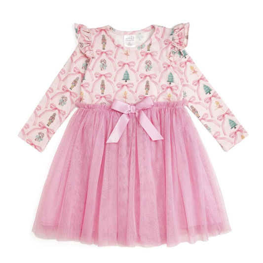 Nutcracker Christmas Long Sleeve Tutu Dress|10050