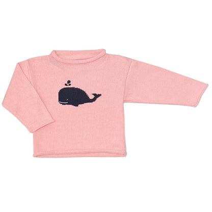 Whale Watch Roll Neck Sweater-Peony|12846