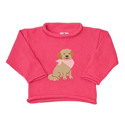 Goldie The Retriever Roll Neck Sweater-Hot Pink|12825