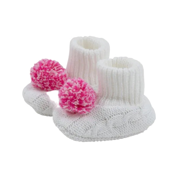 Bryer Booties Worth Avenue White with Palm Beach Pink & Hamptons Hot Pink|12996