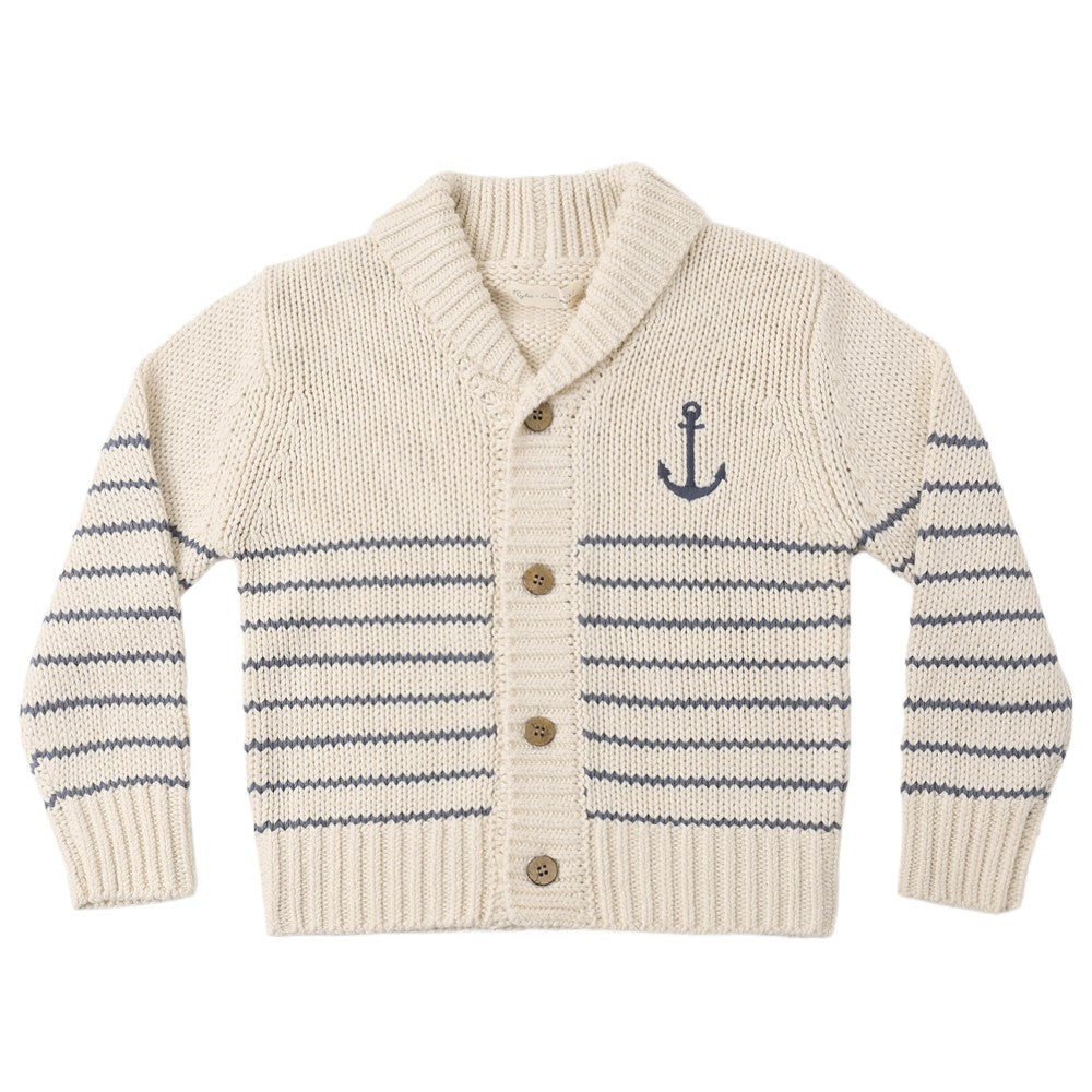 Shawl Cardigan Natural & Marine|10609