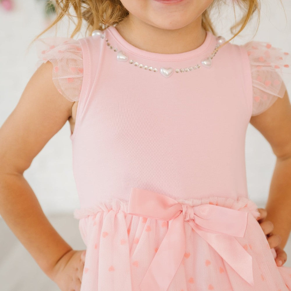 Flocked Heart Valentine's Day Tutu Dress|10637