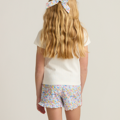 Girls jasmine blossom french terry ruffle short|11439