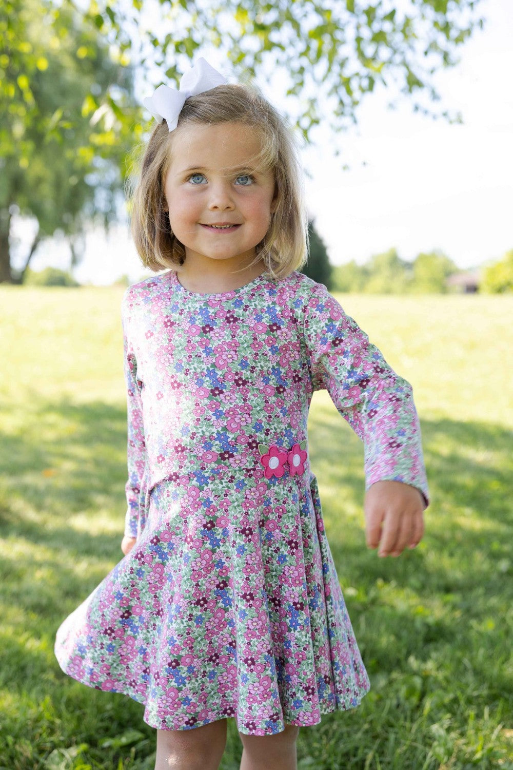 Floral Knit Dress w Flowers|12908