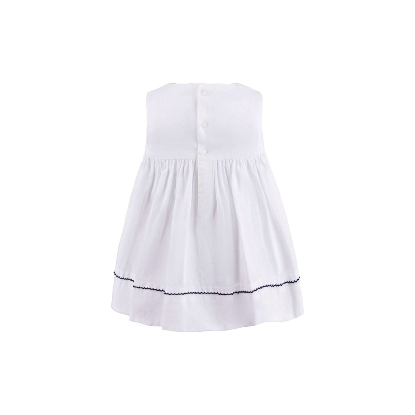 Smocked Boats White Sleeveless Dress|11596