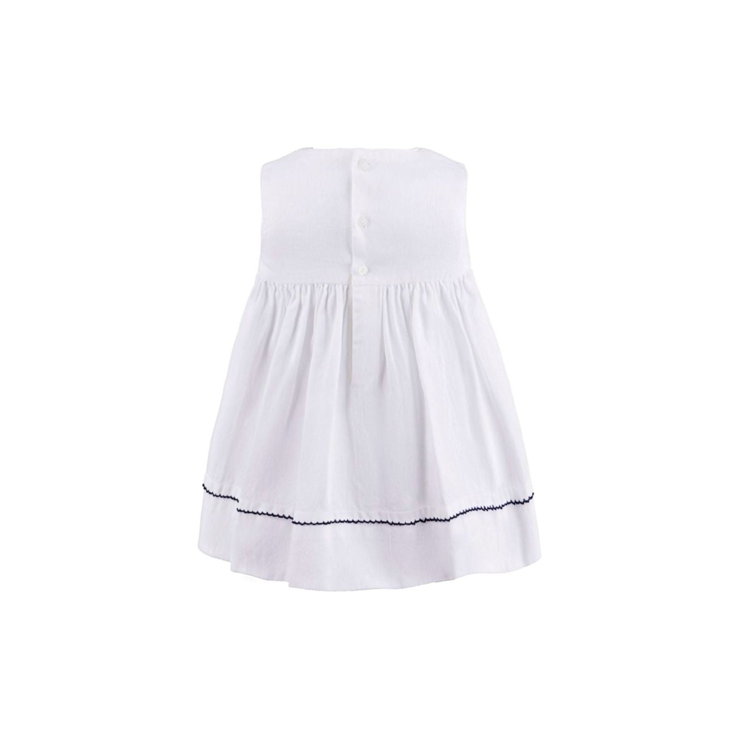 Smocked Boats White Sleeveless Dress|11596