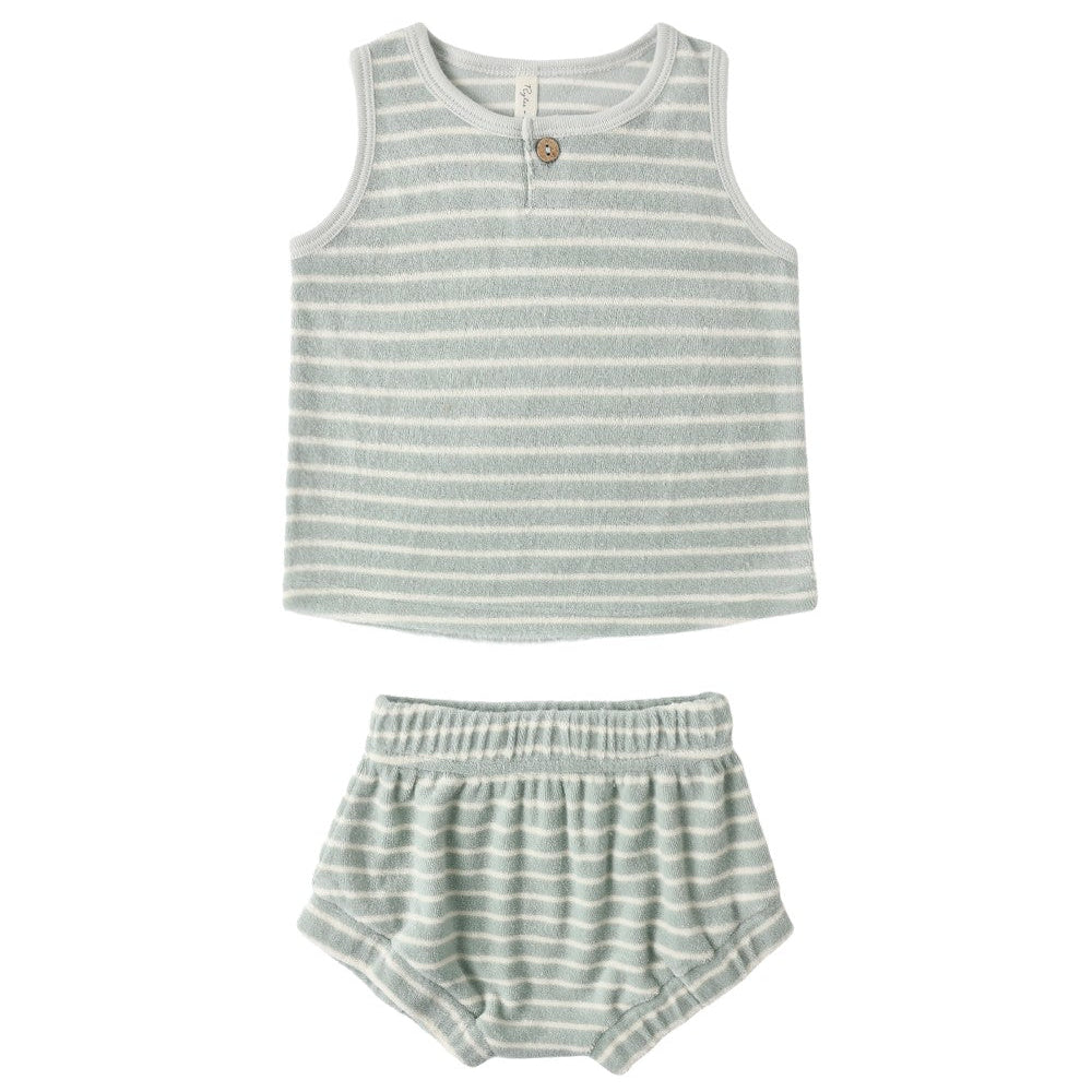 Baby Tank Set Seafoam Terry Stripe|10593