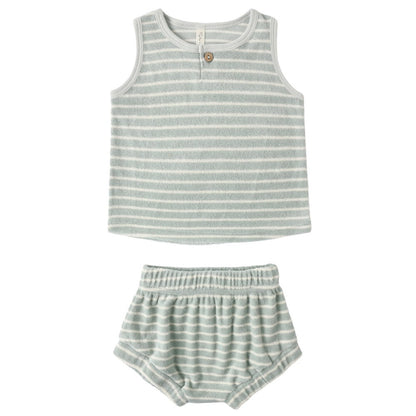 Baby Tank Set Seafoam Terry Stripe|10593