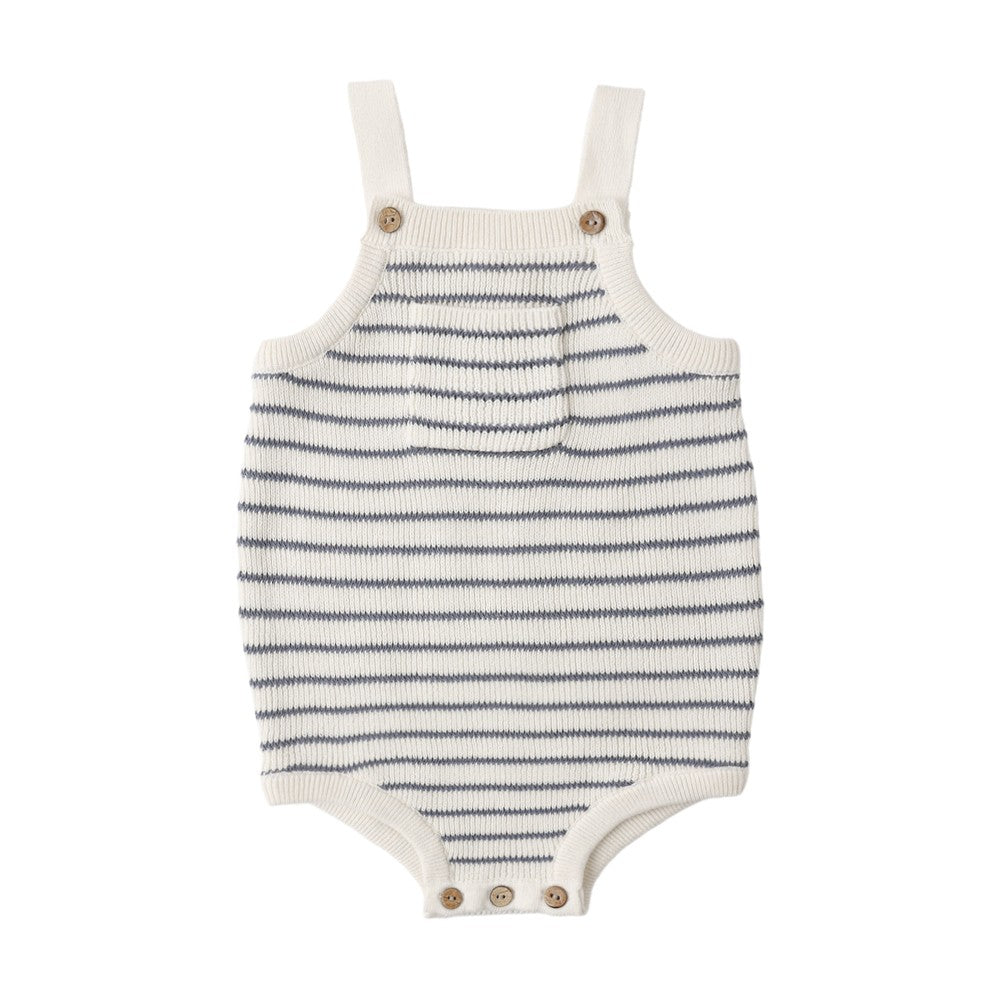 Ashton Knit Romper Marine Stripe|10608