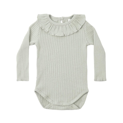 Ruffle Collar Bodysuit Sage|11929