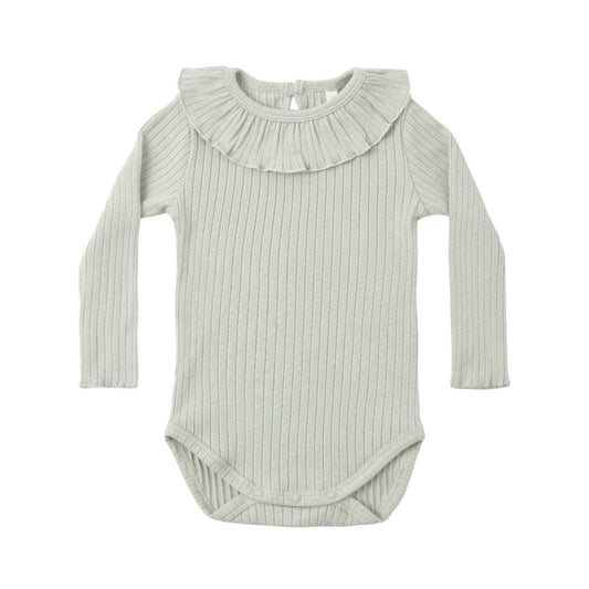 Ruffle Collar Bodysuit Sage|11929