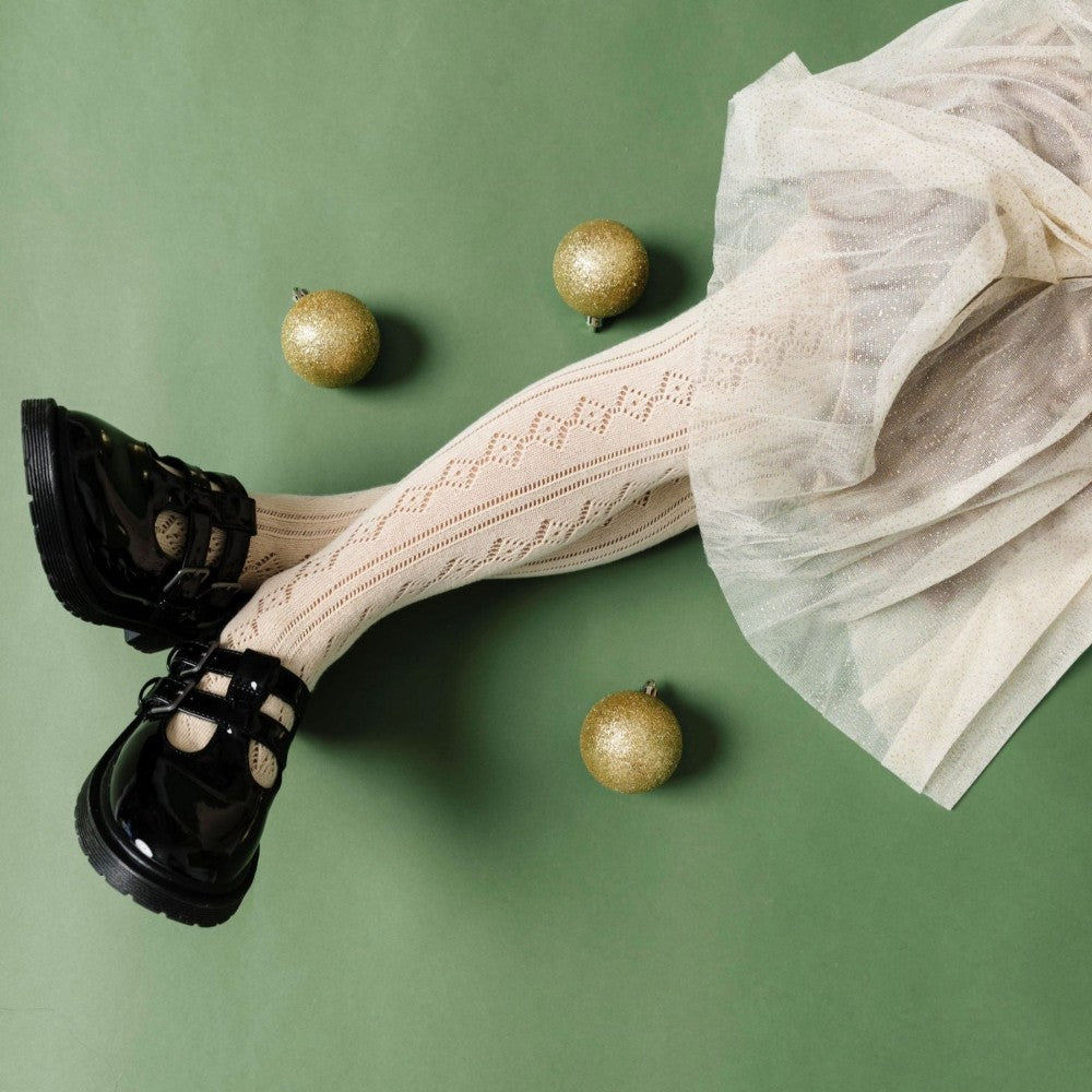 Fancy Knit Tights Vanilla|12961