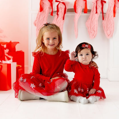 Peppermint Swirl Christmas LS Tutu Dress|13238