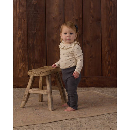 Ruffle Collar Bodysuit Natural Ditsy