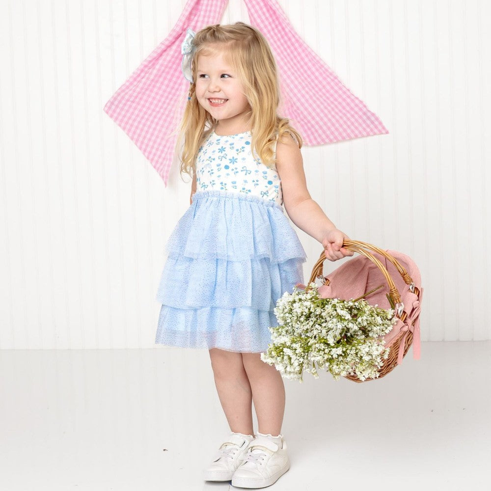 Sky Floral Tank Tutu Dress|11257