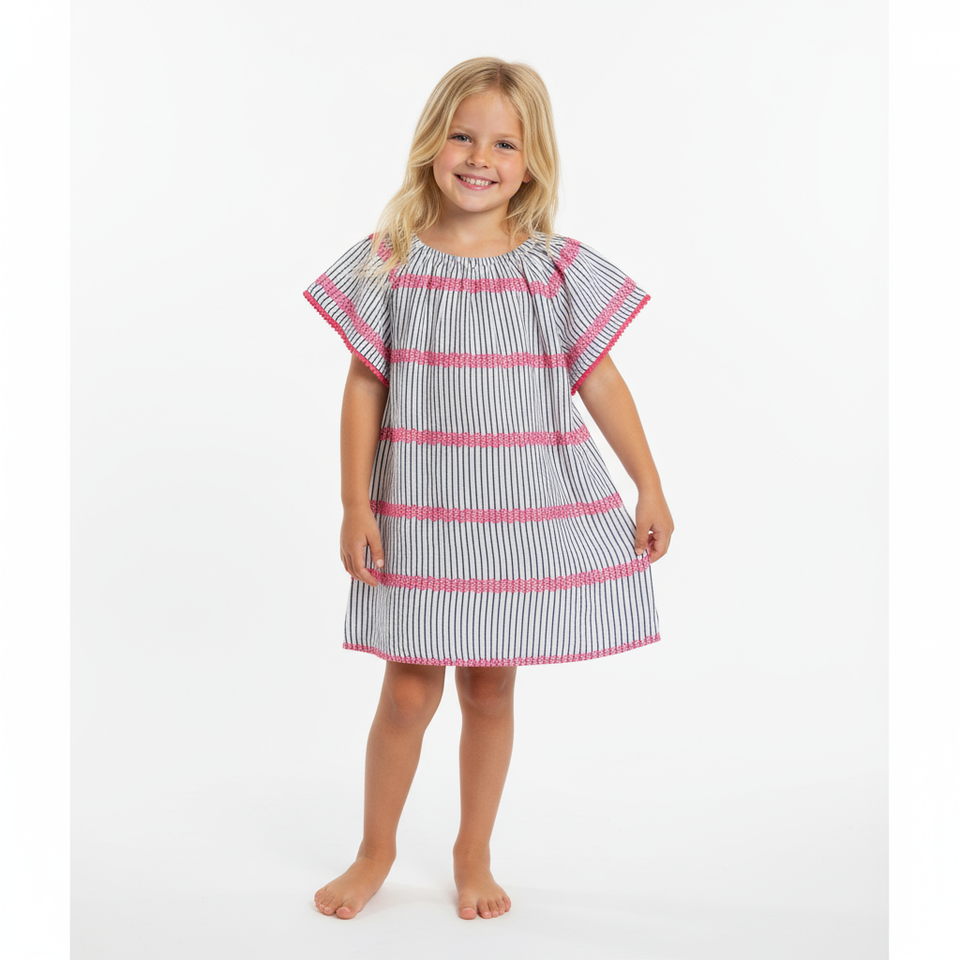 Mini Capucine Coverup- Marine Stripe|11736