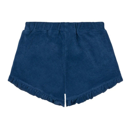 Girls Newport Navy Ruffle French Terry short|8605
