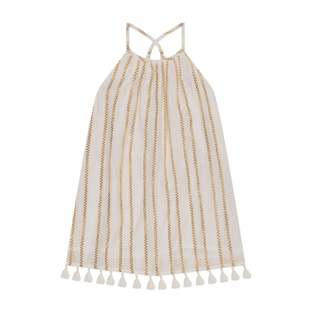 Mini Chantel Dress- Gold Lurex Stripe|11739