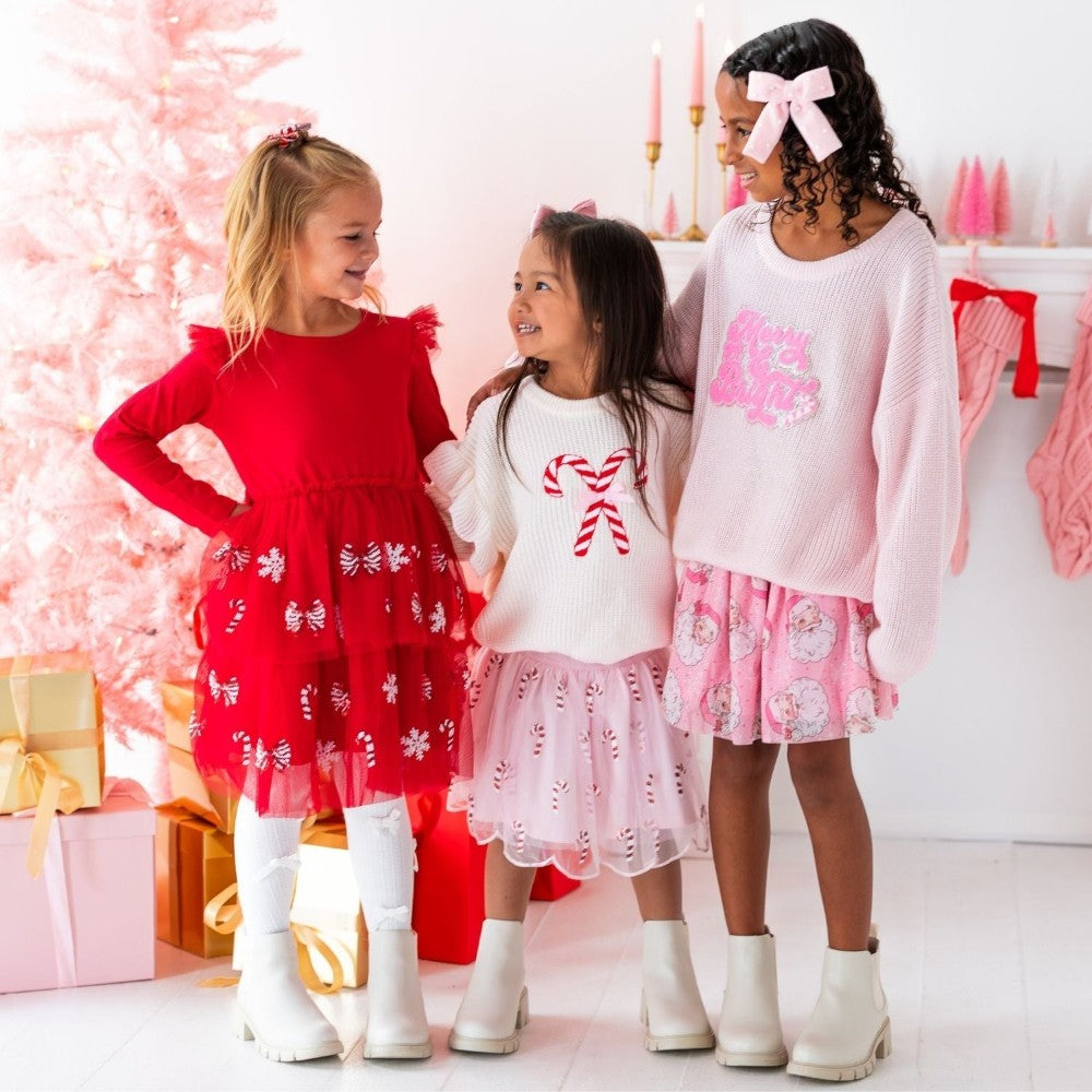 Peppermint Swirl Christmas LS Tutu Dress|13239