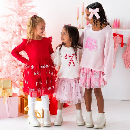 Peppermint Swirl Christmas LS Tutu Dress|13239