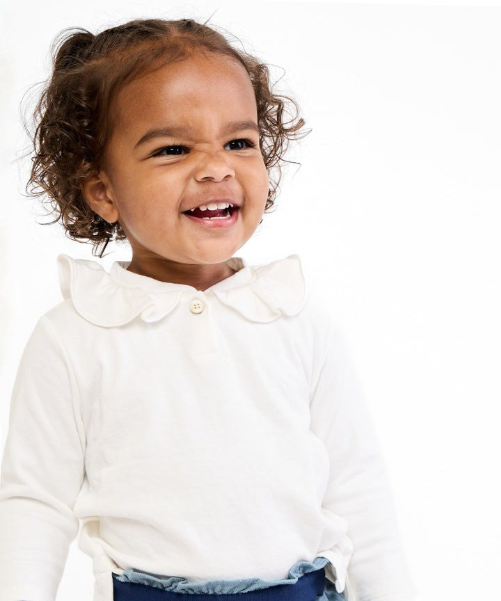 Hen Baby Shirt, Vanilla Piping|9461