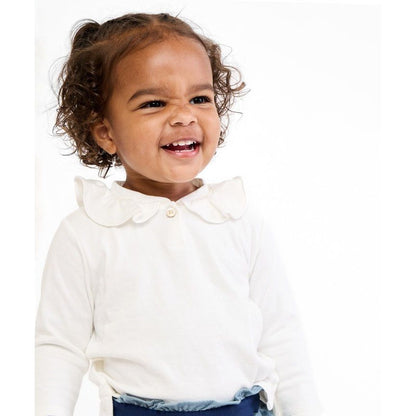 Hen Baby Shirt, Vanilla Piping|9461