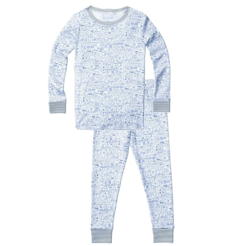 Nantucket Two Piece Kids Pajamas - Sky Blue|7459