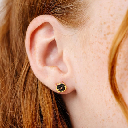 Cat Black Earrings|11076