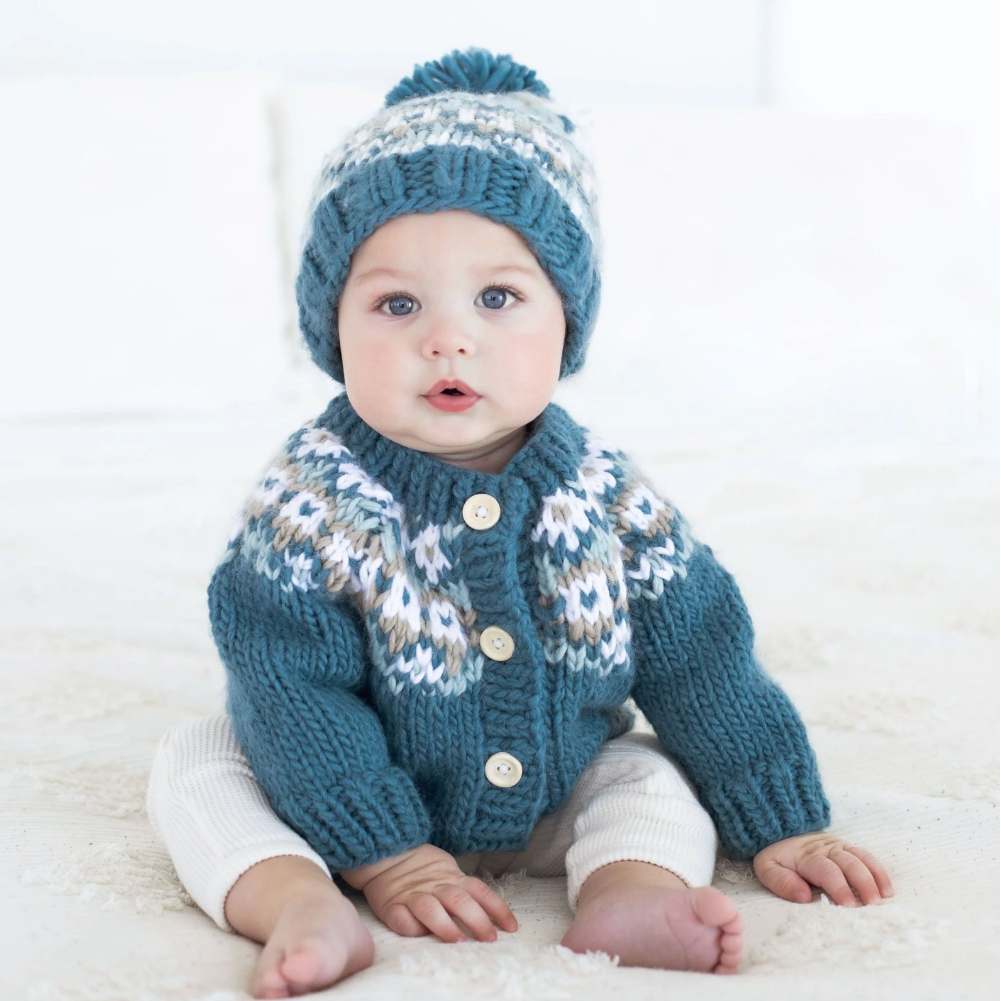 Fairisle Cardigan Slate|10541