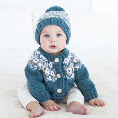 Fairisle Cardigan Slate|10541