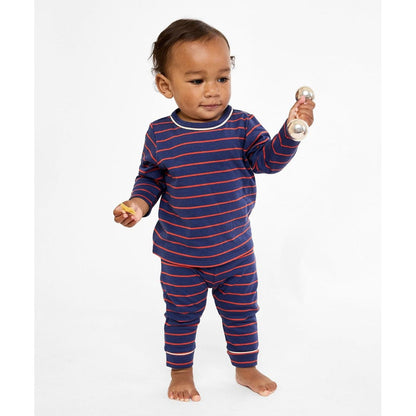 Andy Baby Legging, Navy Fine Stripe|9091