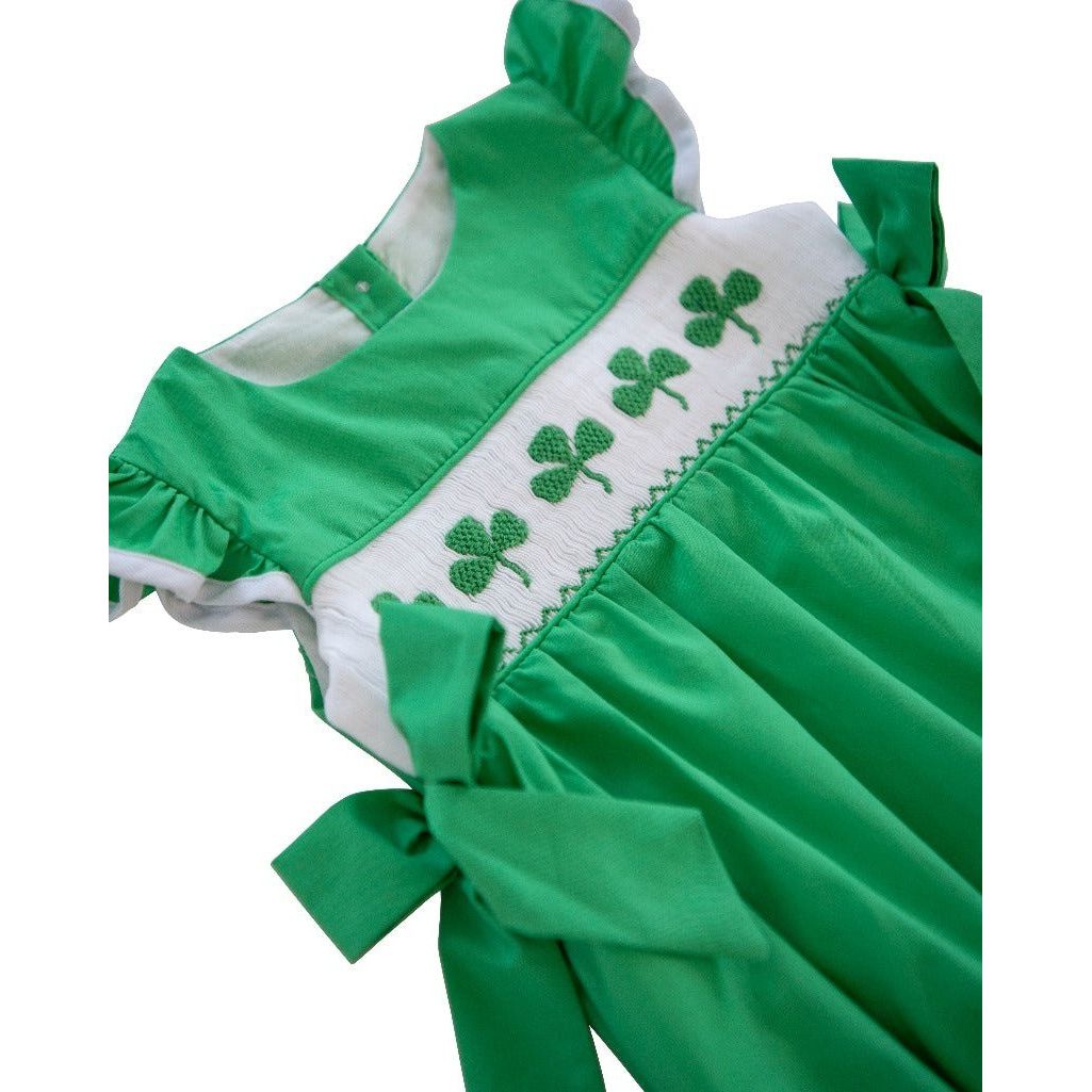 Shamrocks Smocked Green Knit Bubble|10789